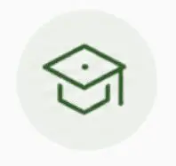 Green mortarboard graduation cap icon